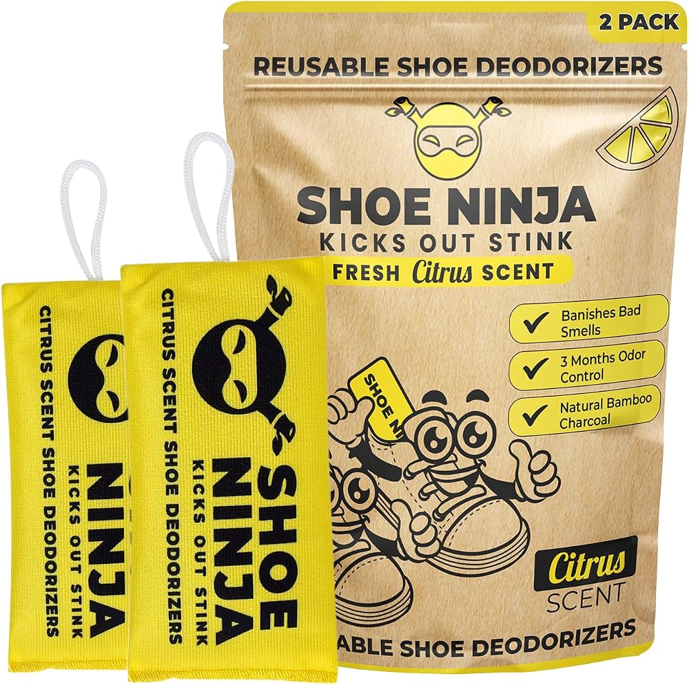 Ellis Harper Shoe Ninja Deodorizer 2 Pack Activated Charcoal Odour Eliminator
