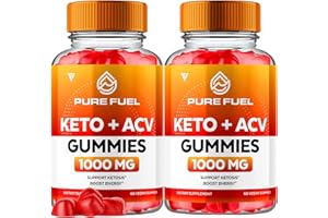 FYVUS (2 Pack) Pure Fuel Keto ACV Gummies, Pure Fuel Keto + ACV 525MG Per Gummy, Purefuel Keto+ACV Apple Cider Vinegar Vitamin Supplement Vegan Formula Maximum Strength, Keto Pure Fuel Folate (120 Gummies)