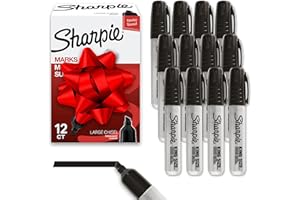 Sharpie King Size Permanent Markers Chisel Tip Markers for Work & Industrial Use 12 Count