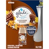 Glade Automatic Spray Refill and Holder Kit, Air Freshener for Home and Bathroom, Cashmere Woods, 6.2 Oz