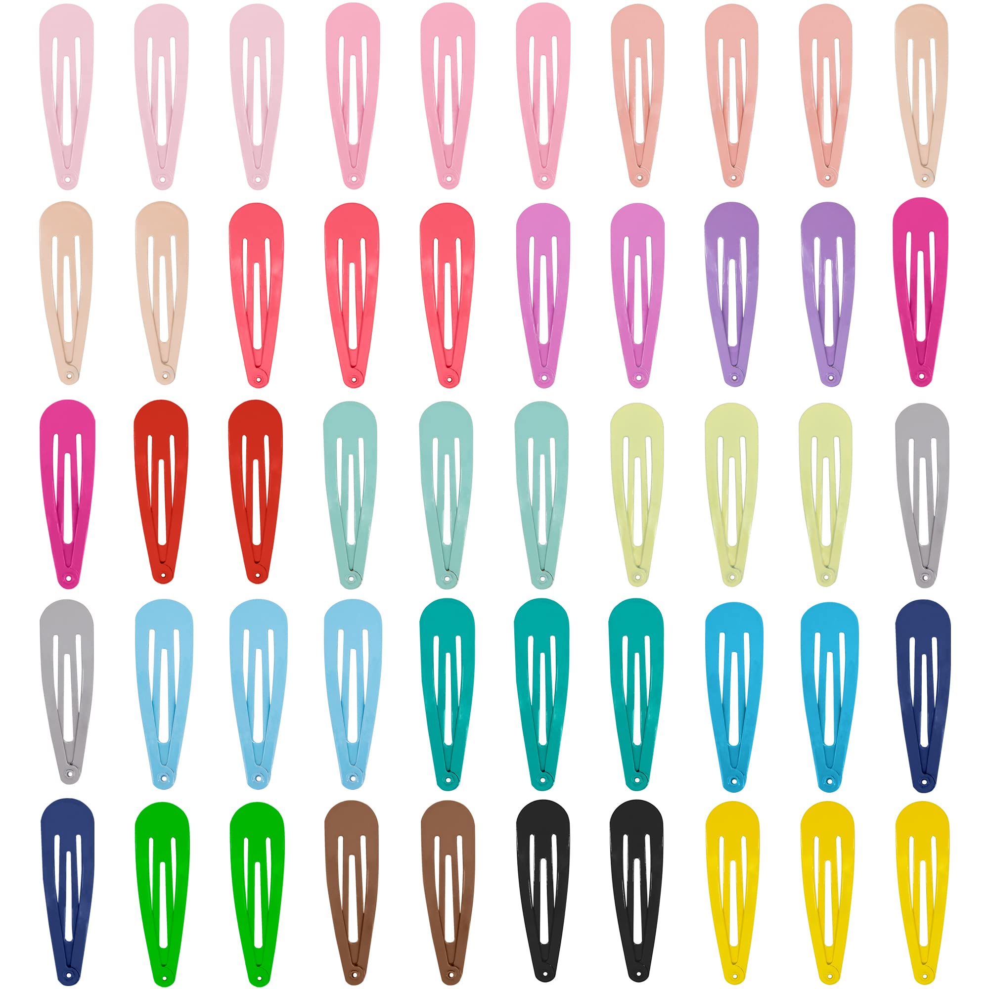 Time to Sparkle Snap Hair Clips for Women Girls, 100 Pcs 5cm / 2 Inch Long No Slip Metal Hair Clips Snap Hair Barrettes Hairpins for Thick Hair -colorful