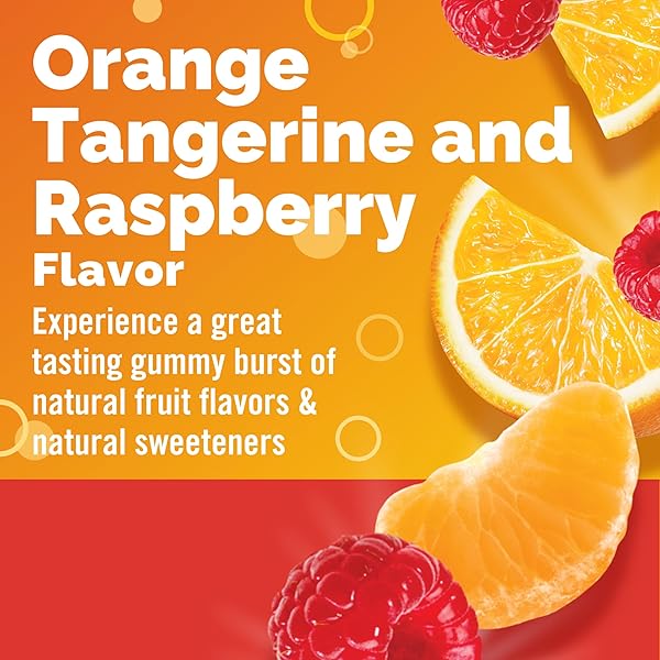 EMERGEN-C 750MG VITAMIN C GUMMIES FOR ADULTS, IMMUNITY GUMMIES WITH B VITAMINS, GLUTEN FREE, ORANGE, TANGERINE AND RASPBERRY FLAVORS, 45 COUNT (PACK OF 1)