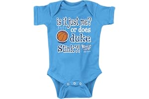 SMACK APPAREL TALKIN' THE TALK North Carolina Basketball Fans. is It Just Me? Or Does Duke Stink. Light Blue Onesie or Toddler Tee (NB-4T)