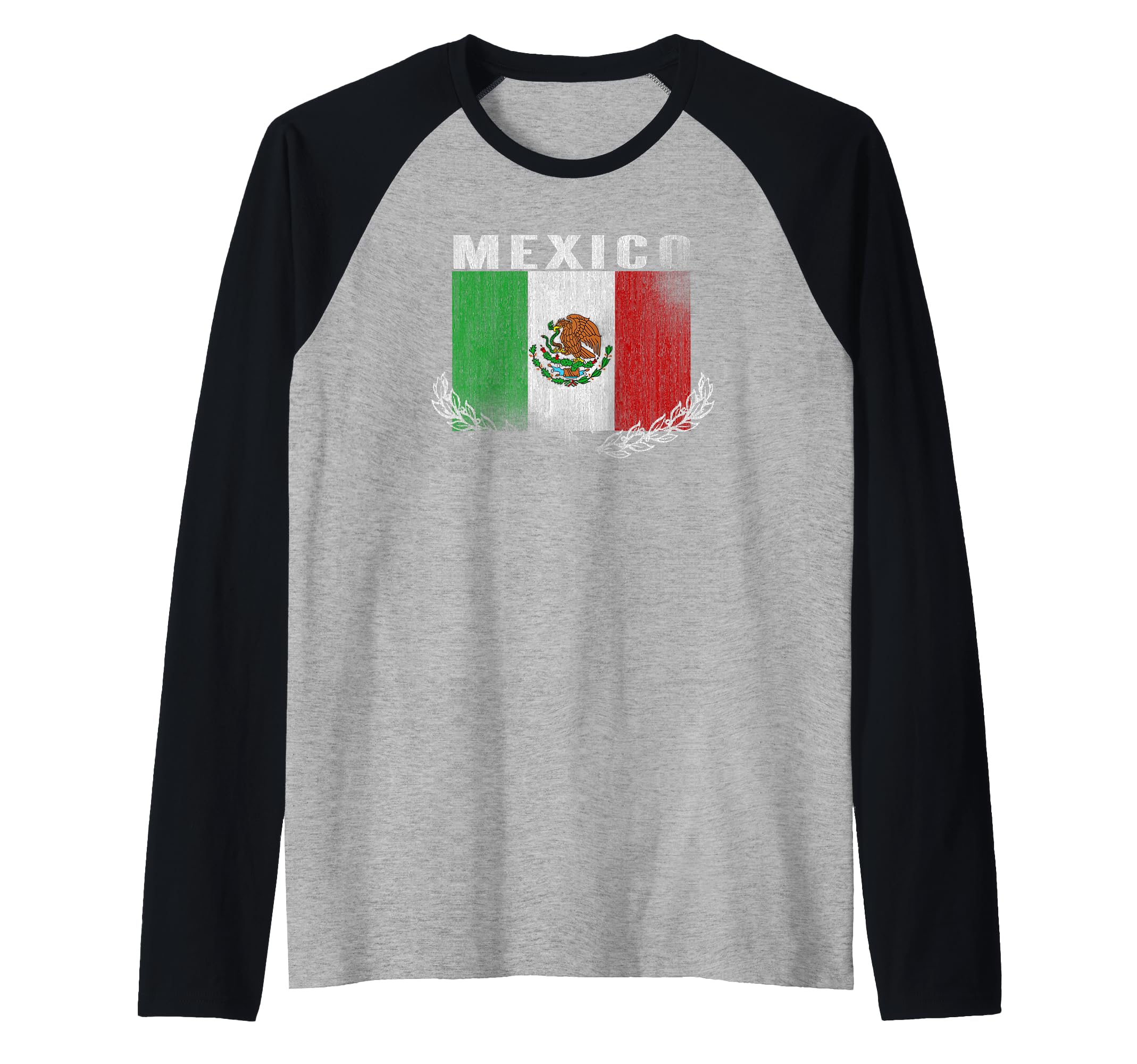 Trendy Mexican Vintage Flag C1 Raglan Baseball Tee