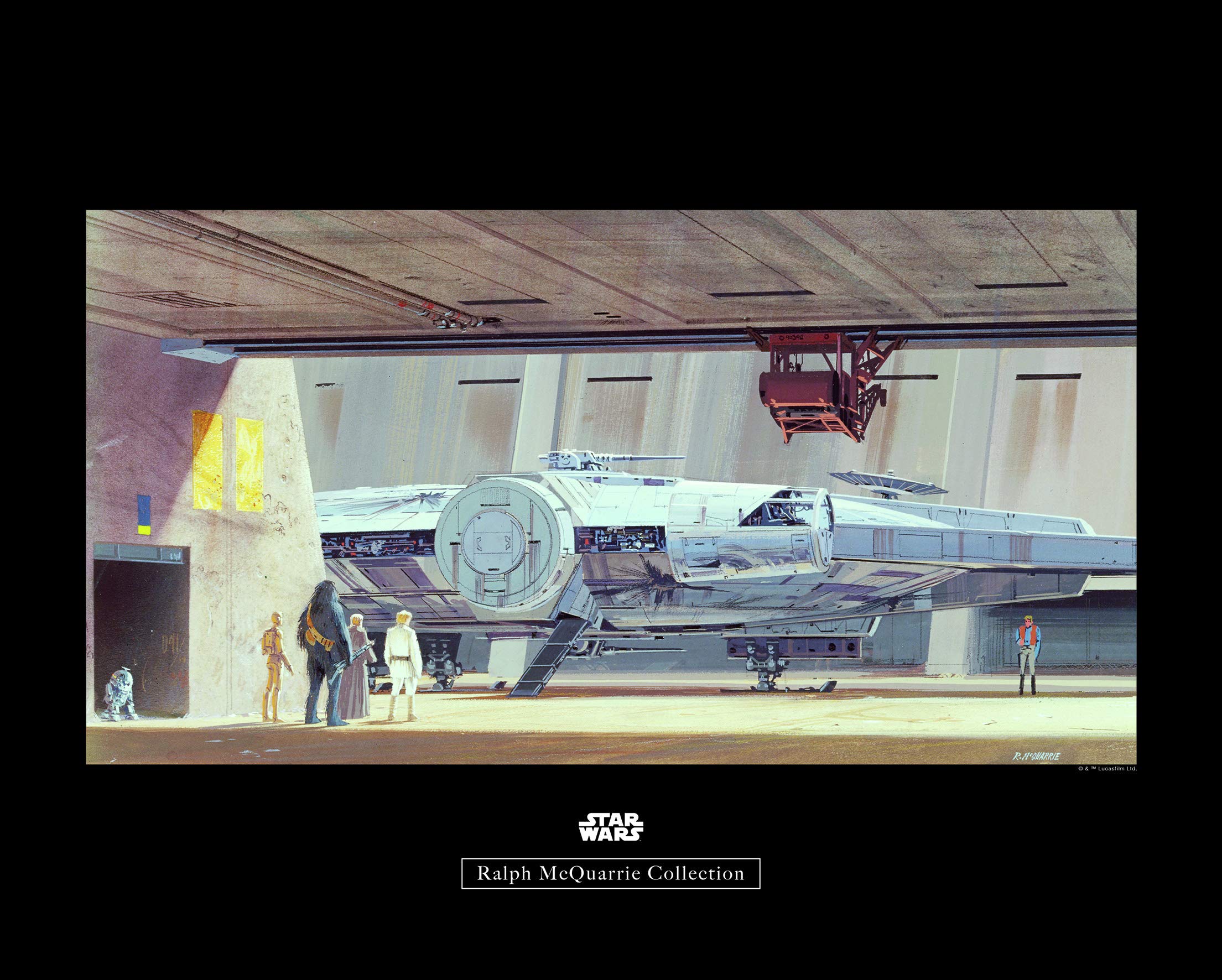 Komar Wall Picture Star Wars Classic RMQ Mos Eisley Hangar Children's Room Decoration Art Print Without Frame WB153-50 x 40 cm Size 50 x 40 cm (Width x Height)