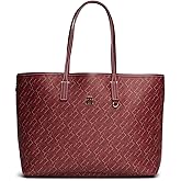Tommy Hilfiger womens Monogram Leather Tote With Zipper Pocket