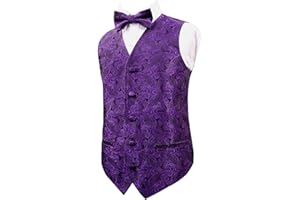 Alizeal Boys Classic Paisley Bow Tie and Suit Vest Set