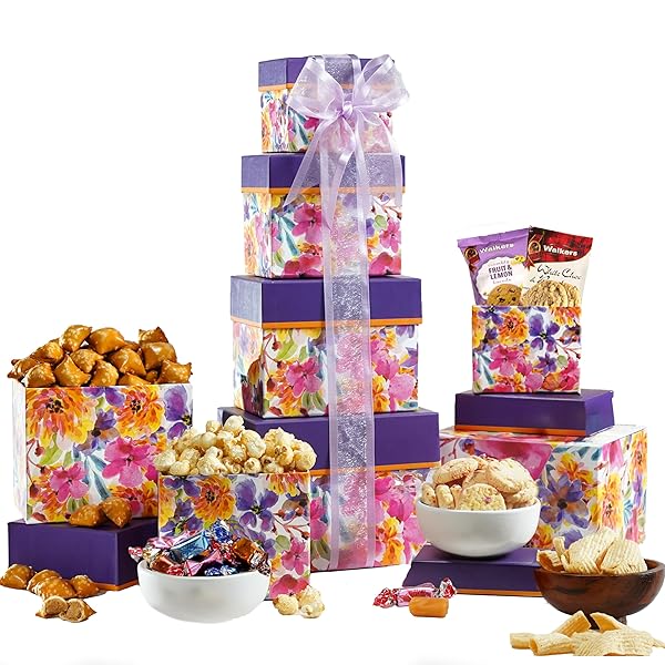 BROADWAY BASKETEERS VALENTINES DAY CHOCOLATE FOOD GIFT BASKET TOWER SNACK GIFTS FOR WOMEN, MEN, FAMILIES, COLLEGE – DELIVERY FOR BIRTHDAY, APPRECIATION, THANK YOU, GET WELL SOON CARE PACKAGE