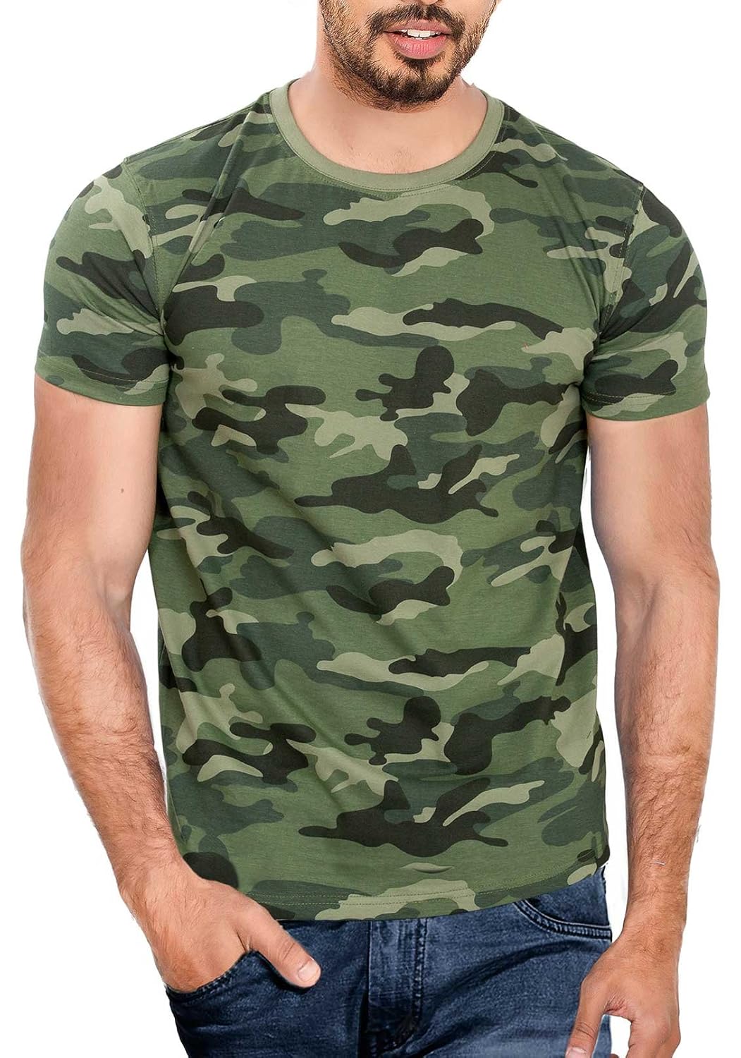 wyo wear your opinion men's cotton camouflage half sleeve t-shirt