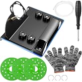 Lothee Tile Chamfer Tool 45 Angle Grinder Compatible with 100 Type, Black | Holder for Ceramic Stone Cutting, Includes 3 Discs Gloves Screwdriver, Precision Cutter for Tile Edge Finishing Projects