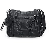 VOLGANIK ROCK Crossbody Bag for Women with Tassel Ladies Soft PU leather Purses and Handbag Pocketbooks