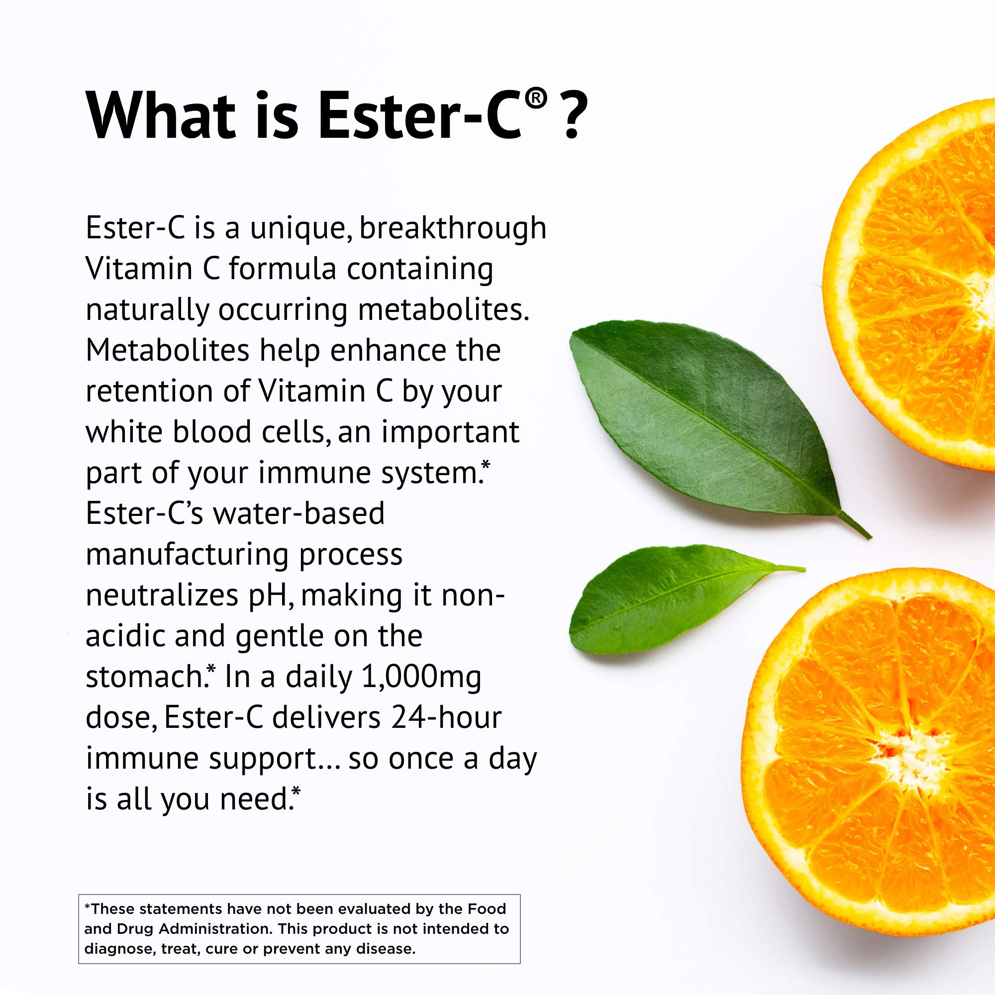 Ester-C American Health Vitamin C 500 mg Coated Tablets, Immune System Booster, Stomach-Friendly Supplement, 225 Count