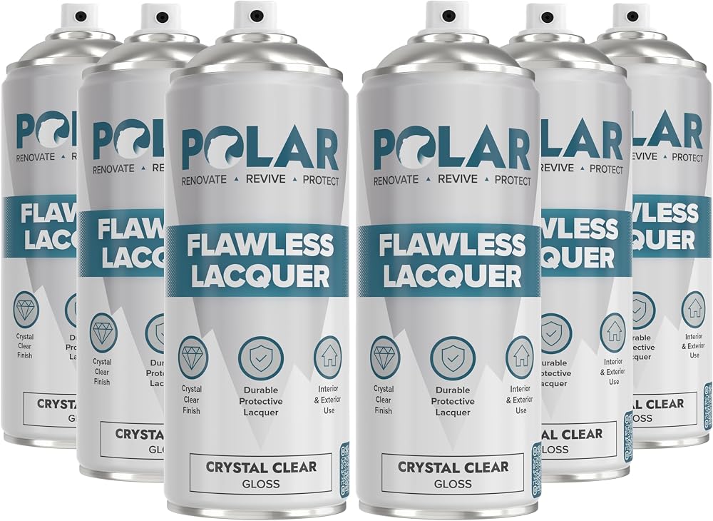 Polar Flawless Lacquer Spray 6x400ml Clear Gloss Finish UV Protection