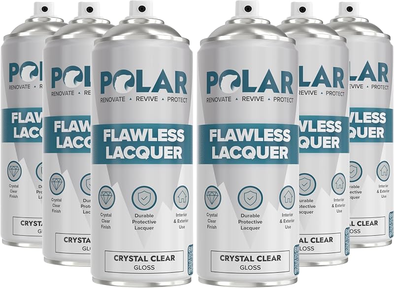 Polar Flawless Lacquer Spray 6x400ml Clear Gloss Finish UV Protection
