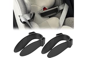 Doytn Shoulder Belt Clip Compatible with Baby Car Seat, Shoulder Strap Positioner Makes it Easy to take Your Little one in and Out of The car seat (2-Pack, Black)