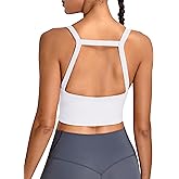 BMJL Women's Workout Tank Top with Built-in Bra Backless Crop Athletic Top for Yoga, Gym & Sports