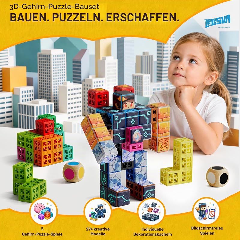 Soma Würfel Puzzle Bausteine ​​für Kinder ab 5 Jahren 142-teiliges Set