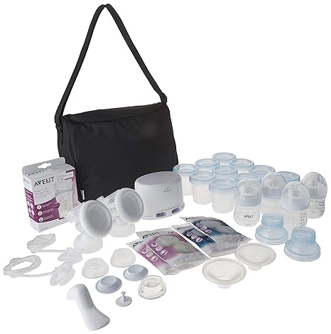 philips avent double electric breast pump with breastfeeding accessories