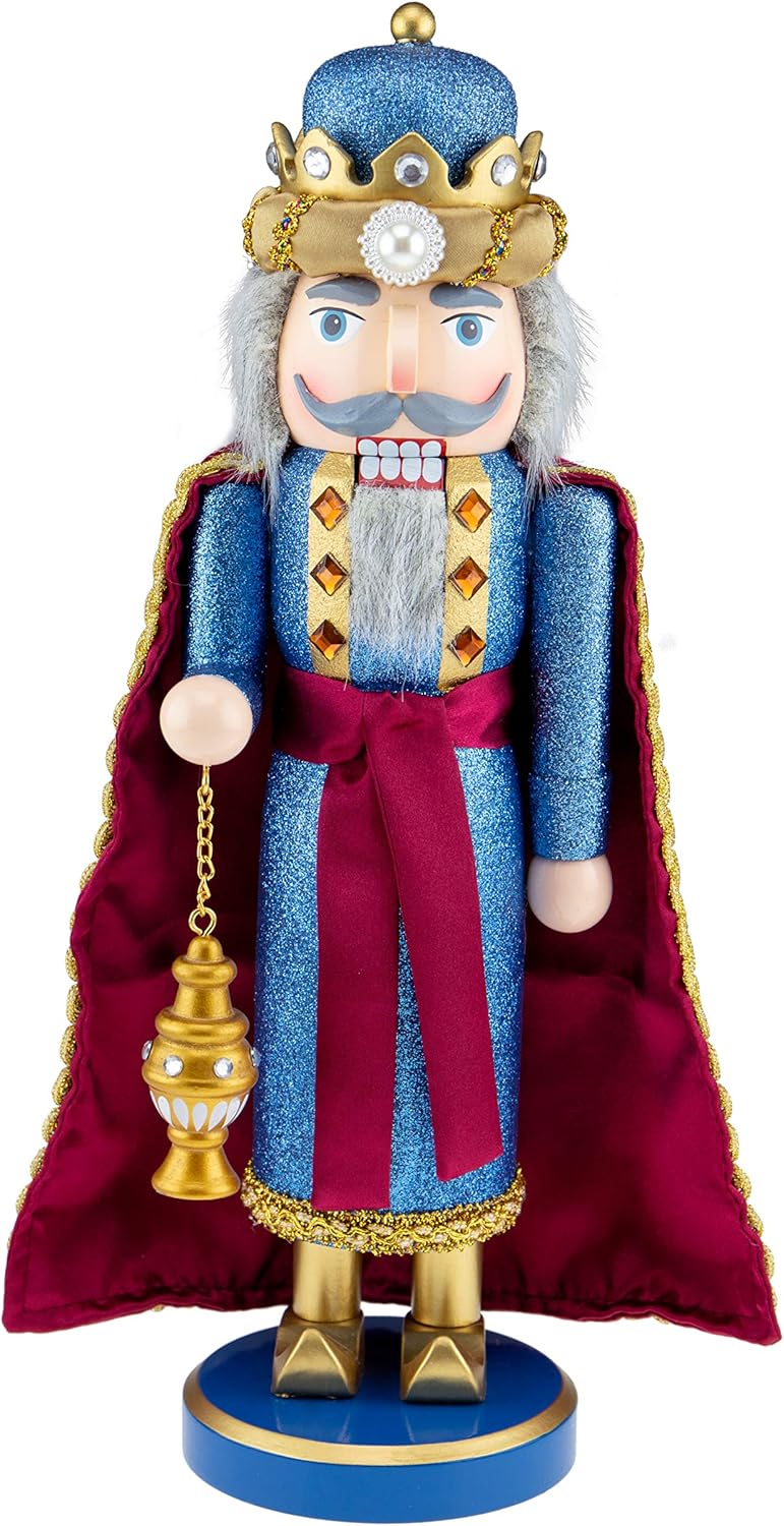 Nutcrackers - Clever Creations Wiseman with Frankincense 14 Inch Traditional Wooden Nutcracker, Festive Christmas Décor for Shelves and Tables