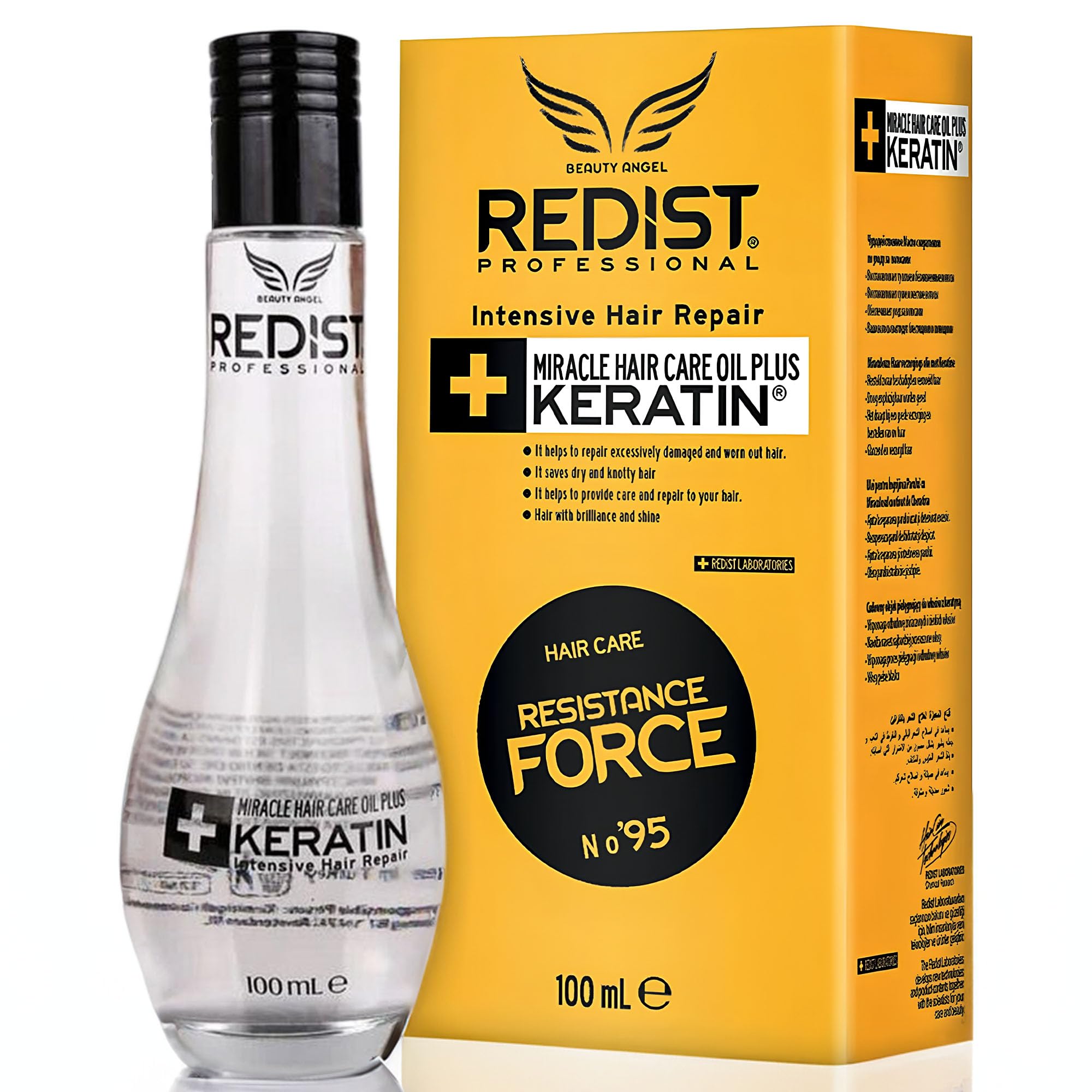 Redist Hair Oil Keratin 100ml | Anti-Frizz & Softness for Dry Fragile Hair | Natural Keratin Treatment | Shine, Strength & Hydration | Professional Leave-In Hair Care Oil