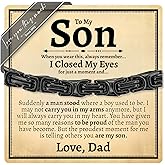 Love You This Much Father to Son Gift | Men's 5mm Twist Steel Bracelet | Present for Son from Dad | 8"+1" Extender | Luxury Gift Box & Card