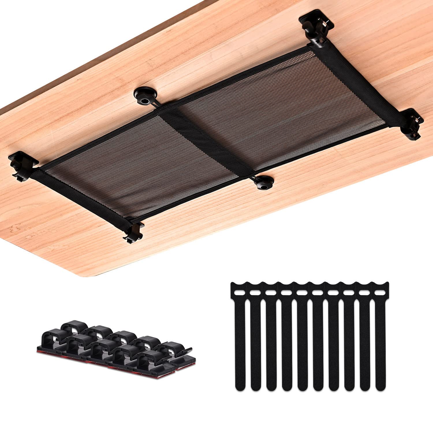 HX AURIZE Flexible Cable Management Net Under Desk - Cable Management Net (Black)