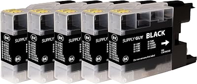 Supply Guy 5x Black Ink Cartridges for Brother LC-1240 LC-1220 DCP-J525W