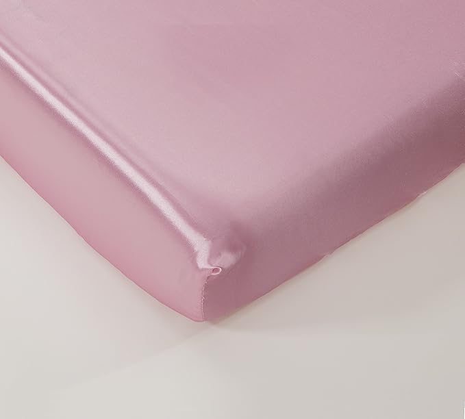 Ehp Super Soft Silky Satin Crib Fitted Sheet 28 X 52 9 Solid Deep Pocket Light Pink Kitchen Dining Amazon Com
