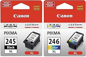 Canon PG-245 XL / CL-246 XL Genuine Ink Value Pack (2 Cartridges), Compatible with iP2820, MG2420/2924/2920/3020/2522/2525, MX492, TS3120/302/302a/202/202a/4520/3320