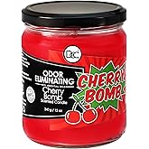 Cherry Bomb Odor Eliminating Highly Fragranced Candle - Eliminates 95% of Pet, Smoke, Food, and Other Smells Quickly - Up to 80 Hour Burn time - 12 Ounce Premium Soy Blend