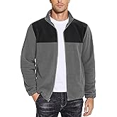 COOFANDY Men's Soft Polar Fleece Jacket Lightweight Full Zip Jackets Casual Outdoor Warm Jackets Coats with Pockets