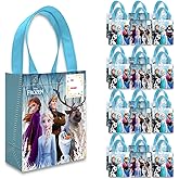 Disney Frozen Party Favor Bags Set – 24 Pack of 8" Frozen Party Goodie Bags for Kids Bulk Reusable Mini Totes | Disney Frozen Birthday Party Supplies