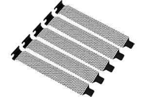 Mutai PCI Slot Cover 5PCS Black PCI Bracket Vented Slot Covers Hard Steel Dust Filter Blanking Plate with Screws for Computer Cases