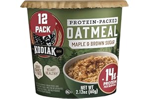 Kodiak Cakes Instant Protein Maple & Brown Sugar Oatmeal in a Cup, 2.12oz (Pack of 12)