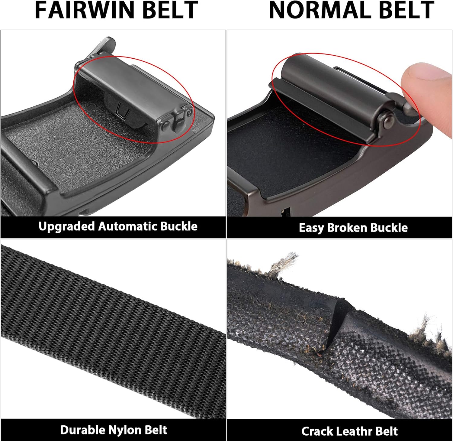 Fairwin Ratchet Belts for Men, 2 Pack Golf Belts for Men Adjustable Mens Belts for Jeans with Automatic Slide Buckle: Clothing