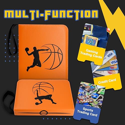 Basketball Card Binder, 4Pocket Zipper Sports card binder, 400 Double Sided  Pocket Waterproof Album, Basketball Cards Display Holder, Expandable, For  Gaming Cards, Yugioh, MTG and Other TCG (Orange) in Dubai - UAE |