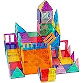 Tigerdoe 100 PCS Magnetic Tiles Set, Educational and Creative Magnetic Building Tiles for Kids, Fun,and Interactive 3D Construction Play Toy for Kids, Montessori Learning and Sensory Development Toys