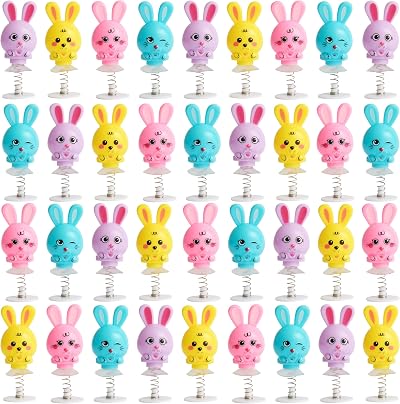 THE TWIDDLERS 36 Bunny Pop Up Jump Toy Set 6cm Easter Party Favours