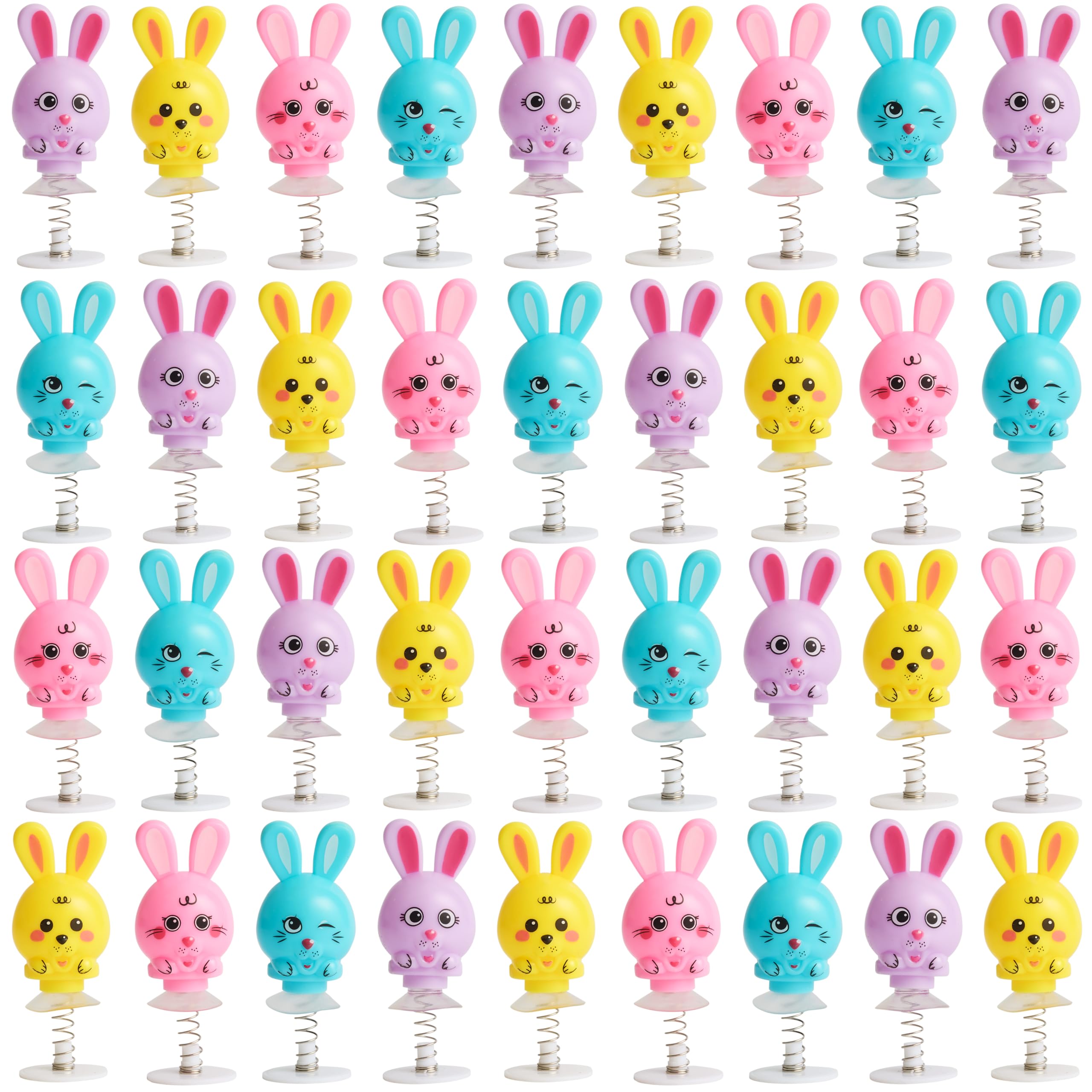 THE TWIDDLERS 36 Bunny Spring Jump Up Pop Up Toys for Kids, 6cm - Bunny Rabbit Birthday Easter Party Favours, Multipack Goody Bag Fillers and Jumping Toy Gift Set, Classroom Prizes — image 1
