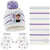 Disney Winter Hat, Scarf, and Kids Gloves Or Toddlers Mittens, Frozen Elsa and Anna Baby Beanie for Girls