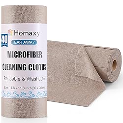 Homaxy Microfiber Cleaning Cloth Roll, 40 Pack