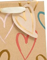 UK Greetings Medium Gift Bag Kraft Hearts Design 19 x 22.9 cm view 3