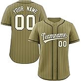 Custom Pinstripe Baseball Jersey Hipster Hip Hop Sports Shirts Personalized Team Name Number for Men Women Youth