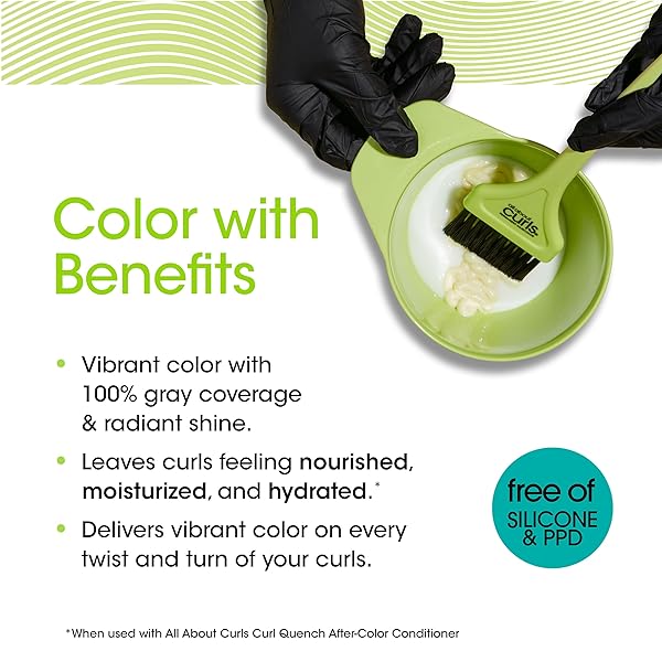 ALL ABOUT CURLS 6WB CINNAMON ROLL PERMANENT HAIR COLOR (PREP + PROTECT SERUM & HAIR DYE FOR CURLY HAIR) – 100% GREY COVERAGE, NOURISHED & RADIANT CURLS