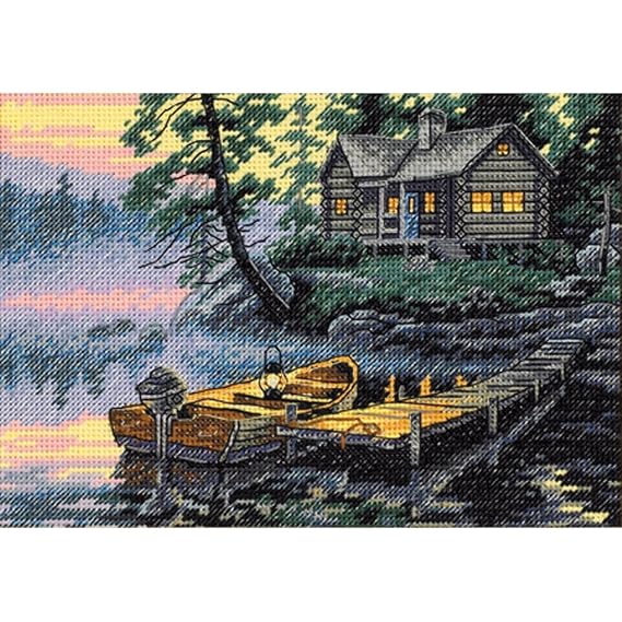 Morning Lake Cross Stitch Kit Amazon.co.uk Kitchen & Home