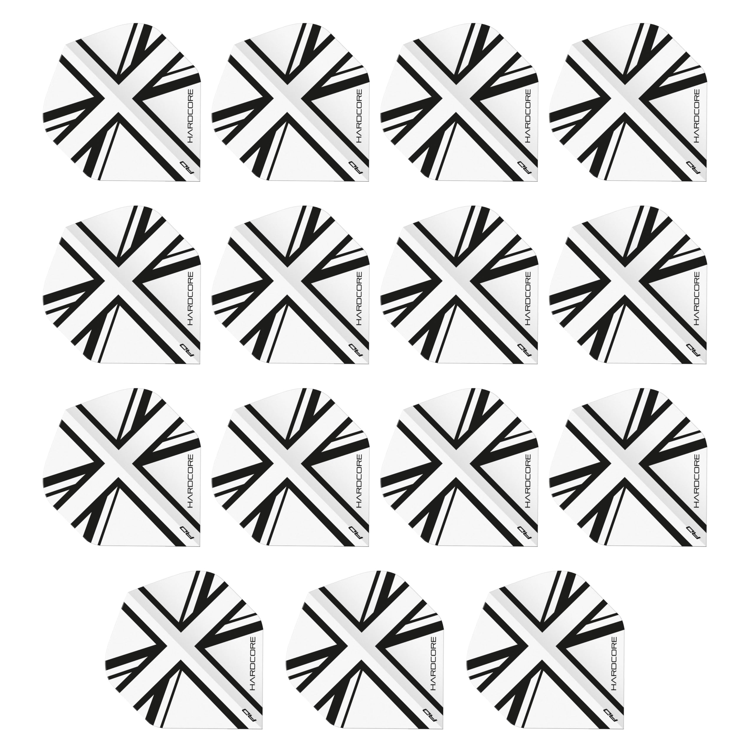 RED DRAGON Hardcore XT Black Union Jack Extra Thick Standard Dart Flights - 5 sets Per Pack (15 Dart Flights in total)