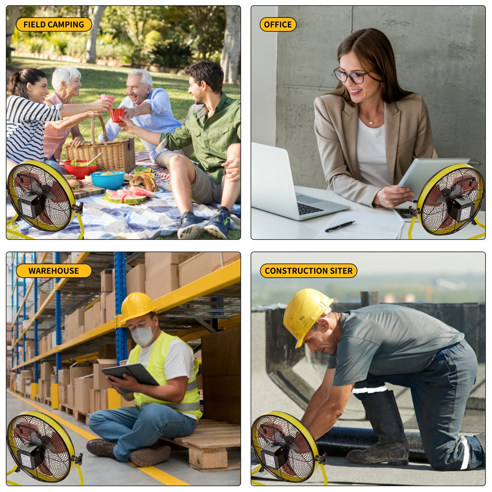 Solar Powered Fan, Battery Operated Outdoor Fan Can Running 5-24 Hours, Solar Fans For Shed,Home，Ouside,Camping，Solar fan with USB Output For Emergency Situation Without Electric