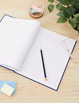 nu: A4 Casebound Manuscript Notebook 96 Sheets Blue Office Range view 2