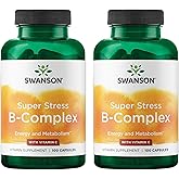 Swanson Vitamin B-Complex w/Vitamin C - Natural Supplement Promoting Stress Relief, Energy Support & Aiding Immune Health - May Support Metabolism & Nervous Health - (100 Capsules) (2 Pack)