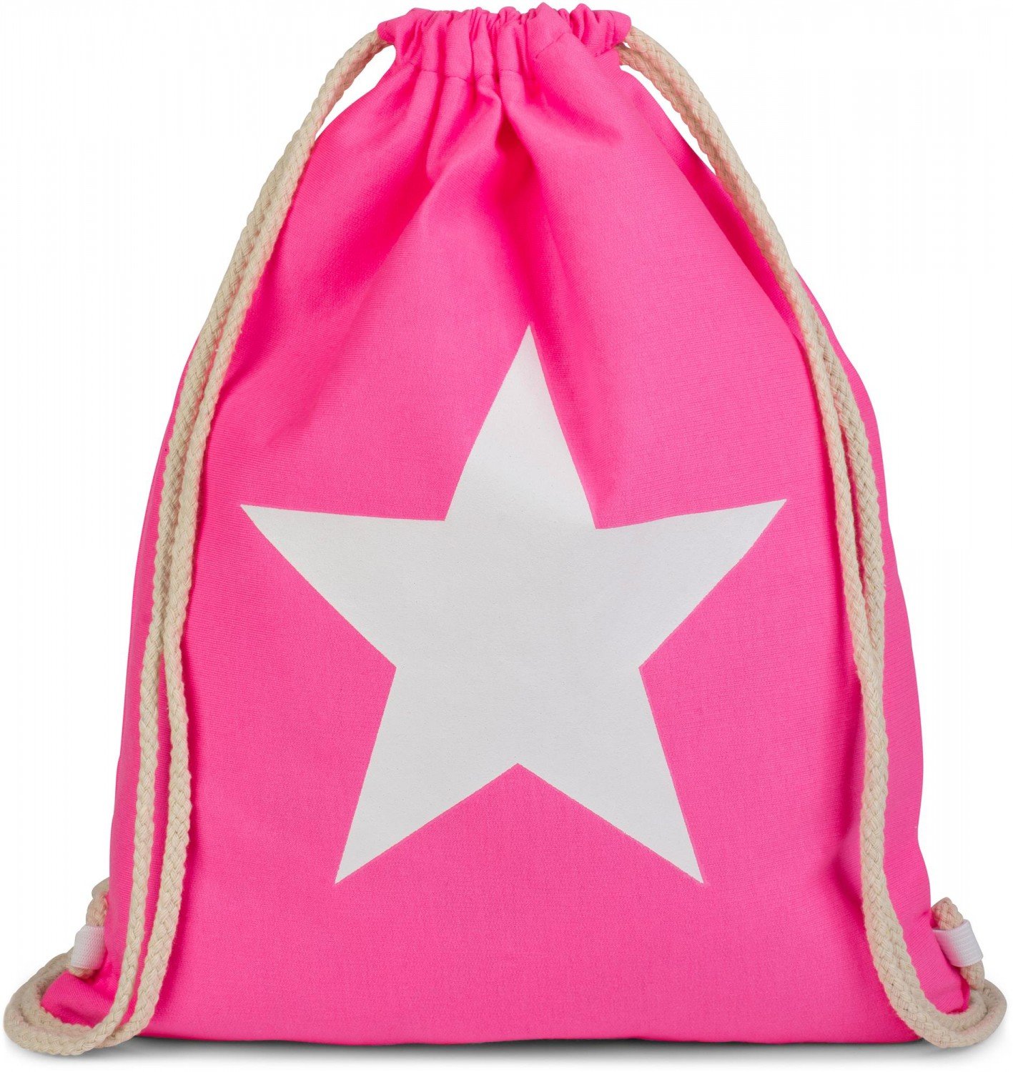 styleBREAKER gym bag rucksack with star print, sports back, bag, unisex 02012088, Colour:Neon pink/white